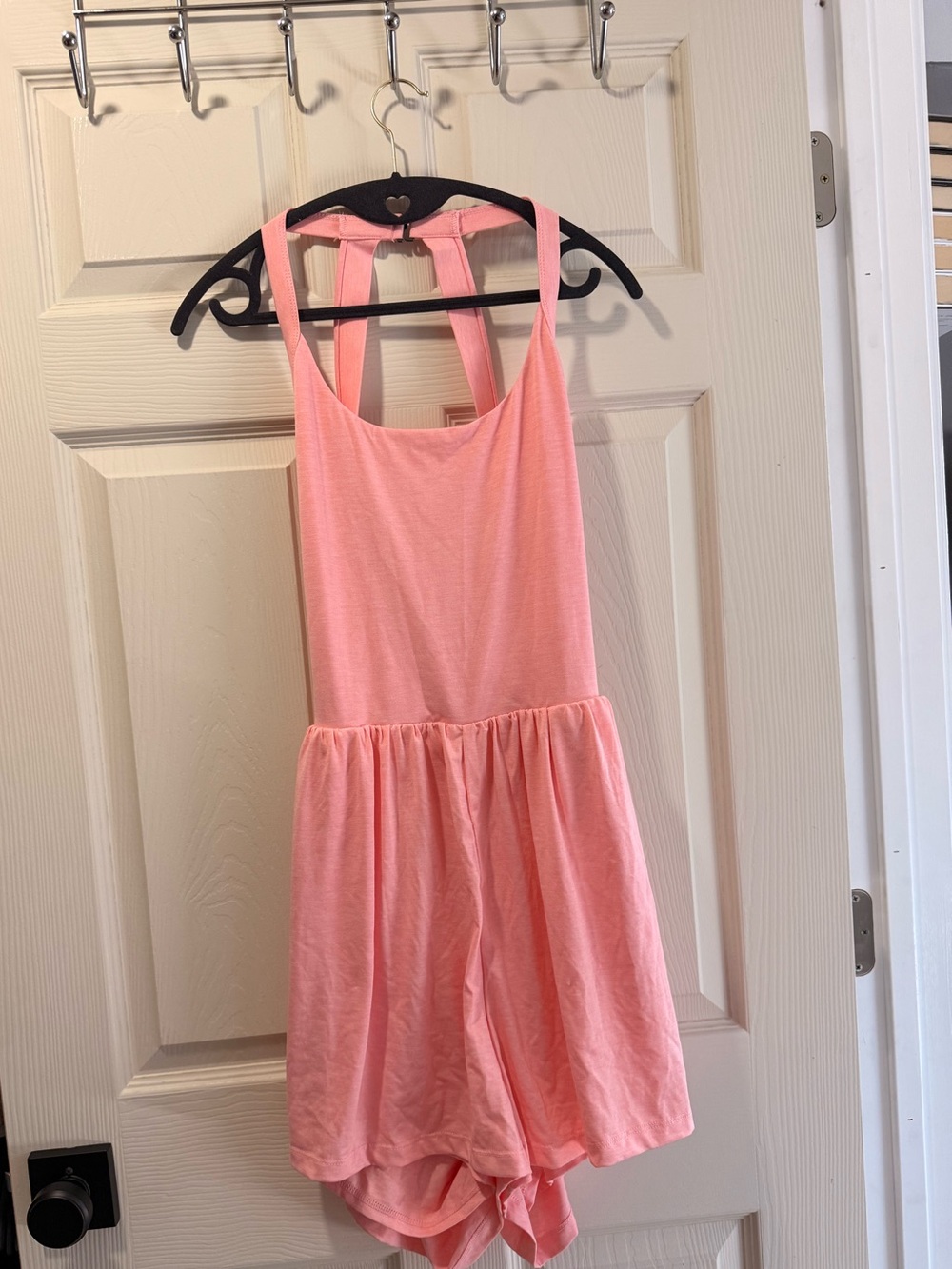 Pink Sleeveless Romper with Racerback